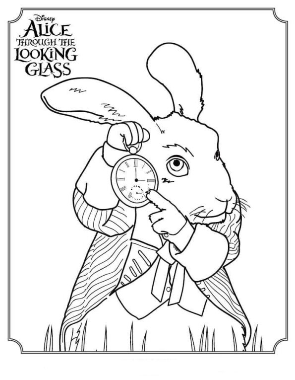 Print White Rabbit 2 kleurplaat